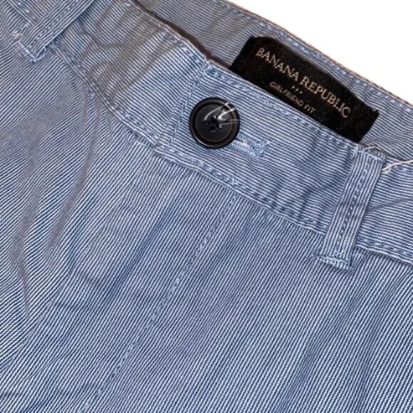 Banana Republic Girlfriend Fit Rolled Cuff Striped Chinos Size 6 - Picture 3 of 4